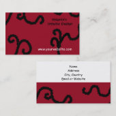 上品な赤と黒のインテリアデザイン 名刺 (正面/裏面)