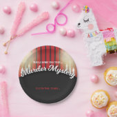 上品な赤と黒の殺人謎のディナー ペーパープレート (パーティー)