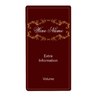 上品な赤ワインラベル ラベル