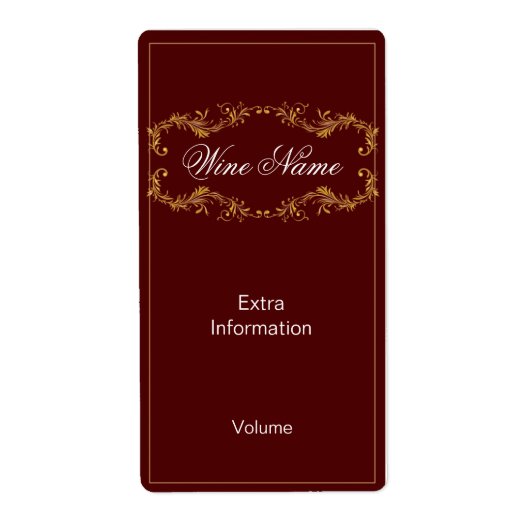 上品な赤ワインラベル ラベル (正面)