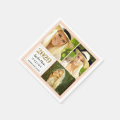 上品な赤面と金ゴールドパーソナライズされた卒業 スタンダードカクテルナプキン (角)