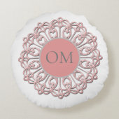 上品な赤面ピンクマンダラOM ラウンドクッション (裏面)