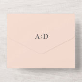 上品な赤面結婚バラの全てを一つの招待状 オールインワン招待状 (裏面)