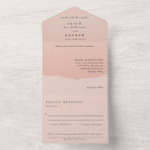 上品な赤面結婚バラの全てを一つの招待状 オールインワン招待状 (内側)