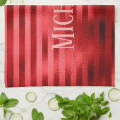 上品な赤 キッチンタオル (折り畳み)