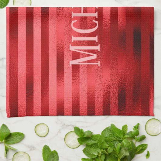 上品な赤 キッチンタオル (折り畳み)