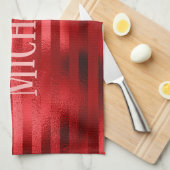 上品な赤 キッチンタオル (四つ折り)