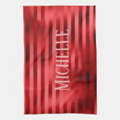 上品な赤 キッチンタオル (縦)