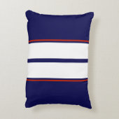 上品な赤、白、青のレーシングストライプ アクセントクッション (裏面(縦))