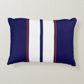 上品な赤、白、青のレーシングストライプ アクセントクッション (裏面)