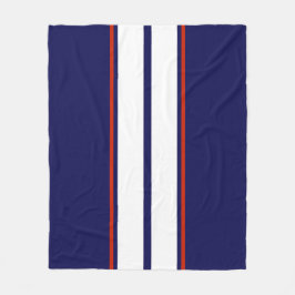 上品な赤、白、青のレーシングストライプ フリースブランケット