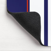 上品な赤、白、青のレーシングストライプ マウスパッド (コーナー)