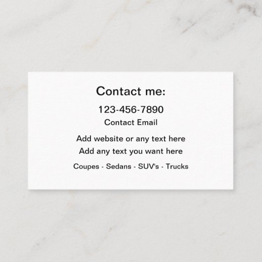 上品な車のウィンドウのティンティングサービス新規 名刺 (裏面)