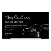 上品な車のサービスまたはUberドライバ マグネット名刺 (正面)