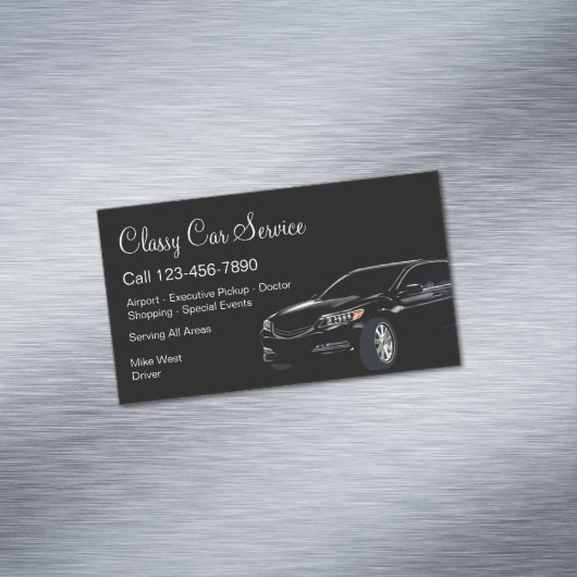 上品な車のサービスまたはUberドライバ マグネット名刺 (インサイチュ)
