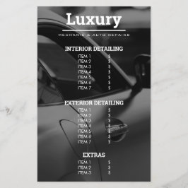 上品な車の写真の修復整備士価格表 チラシ