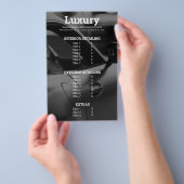 上品な車の写真の修復整備士価格表 チラシ (ハンドル)