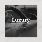 上品な車の写真の修復整備士QRコード スクエア名刺 (正面)