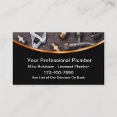 上品な配管工サービスの名刺デザイン 名刺 (正面)