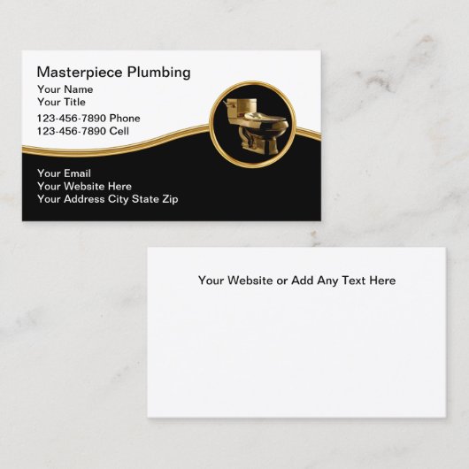 上品な配管工事配管工 名刺 (正面/裏面)