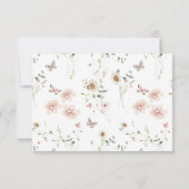上品な野の花の結婚式QRコード 出欠カード (裏面)