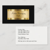上品な金ゴールドおよび黒い不動産仲介業者 名刺 (正面/裏面)