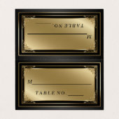 上品な金ゴールドとブラック座席表 名刺 (外部フラット)