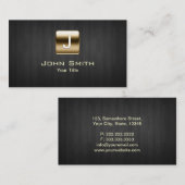 上品な金ゴールドのスタンプの暗い木製の名刺 名刺 (正面/裏面)