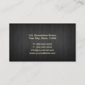 上品な金ゴールドのスタンプの暗い木製の名刺 名刺 (裏面)