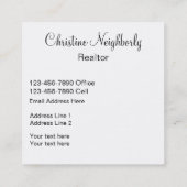 上品な金ゴールドの家の不動産 スクエア名刺 (裏面)