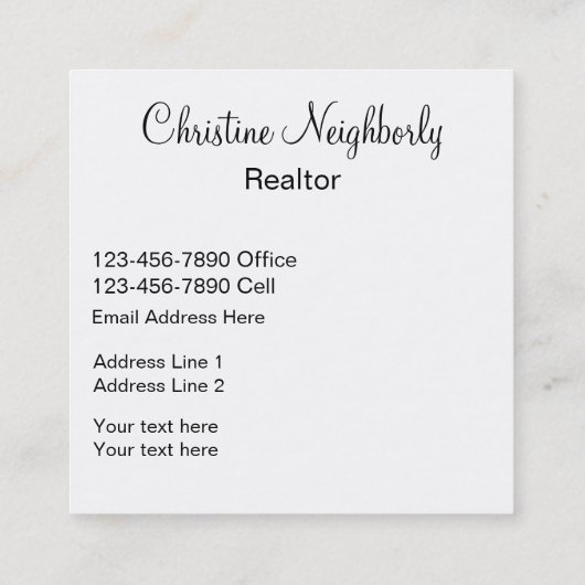 上品な金ゴールドの家の不動産 スクエア名刺 (裏面)