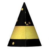 上品な金ゴールドの紙吹雪の黒 パーティーハット (裏面)