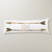 上品な金ゴールドの部族の矢カップルのイニシャル ボディピロー (裏面)