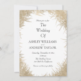 上品な金ゴールドエレガントグラス結婚ホワイト 招待状