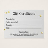 上品な金ゴールドクリスマスボールスターリボンギフトカード (裏面)