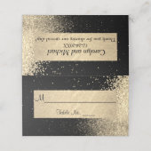 上品な金ゴールドグリッターオンブラック プレイスカード (外部開封)