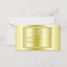 上品な金ゴールドグリッター結婚とリングや輪 プレイスカード