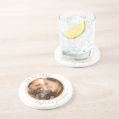 上品な金ゴールドシモダンッ結婚クのパーソナライズされた写真 コースター (側面)