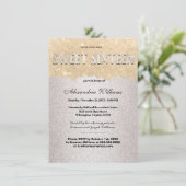 上品な金ゴールドシルバーブラシストロークグリッタースウィート16 招待状 (スタンド正面)