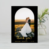 上品な金ゴールドスクリプト感謝してい写真You Foil Card 箔シーズンカード (立ち正面)