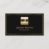 上品な金ゴールドスタンプ制作者ダークビジネスカード 名刺 (正面)