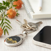 上品な金ゴールドゼブラプリントフェイクグリッツ弓の名前 キーホルダー (側面)