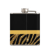 上品な金ゴールドゼブラプリントフェイクグリッツ弓の名前 フラスク (裏面)