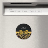 上品な金ゴールドゼブラプリントフェイクグリッツ弓の名前 マグネット (インサイチュ (食洗機))