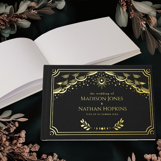 上品な金ゴールドタロット結婚カードズゲストブック ゲストブック