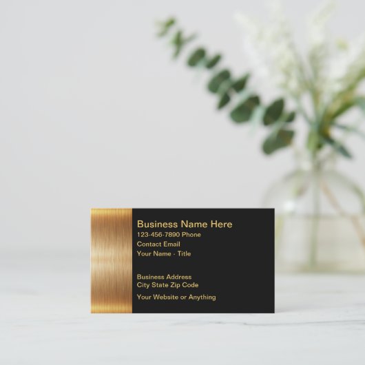 上品な金ゴールドトクラシックーンの名刺 名刺 (スタンド正面)