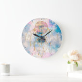 上品な金ゴールドドリームキャッチャーレインボークラウドスカイデザイン ラージ壁時計 (ホーム)