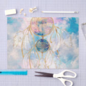 上品な金ゴールドドリームキャッチャーレインボークラウドスカイデザイン 薄葉紙 (クラフト)