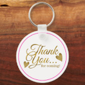 上品な金ゴールドピンク100誕生日お願い キーホルダー (裏面)