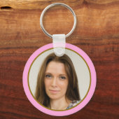 上品な金ゴールドピンク50th誕生日パーティーは写真を好む キーホルダー (裏面)